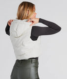 Hit The Slopes Faux Leather Puffer Vest