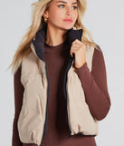 Mood Reversed Crop Puffer Vest