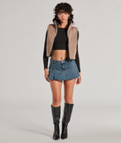Stay chic this winter with Casual Sleek Reversible Cropped Puffer Vest, a black women's coat perfect for layering. Featuring textured fabric and a trendy fit, this lightweight coat for women transitions effortlessly from cozy everyday wear to formal evening events.