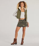 Stay chic this winter with Casual Sleek Reversible Cropped Puffer Vest, a olive women's coat perfect for layering. Featuring textured fabric and a trendy fit, this lightweight coat for women transitions effortlessly from cozy everyday wear to formal evening events.