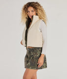 Stay chic this winter with Casual Sleek Reversible Cropped Puffer Vest, a olive women's coat perfect for layering. Featuring textured fabric and a trendy fit, this lightweight coat for women transitions effortlessly from cozy everyday wear to formal evening events.