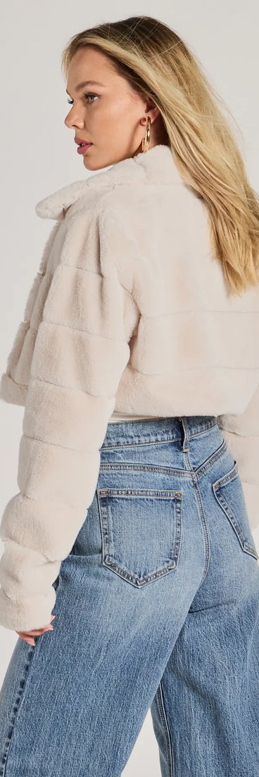 She's An Icon Faux Fur Cropped Jacket