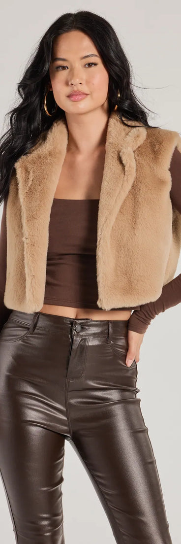 Cozy Glamour Faux Fur Cropped Vest
