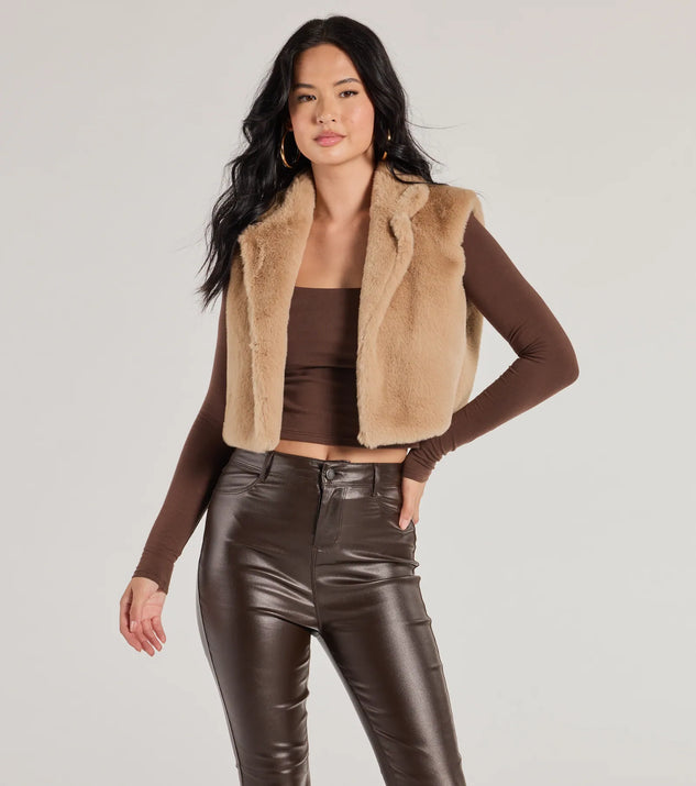 Cozy Glamour Faux Fur Cropped Vest | Windsor
