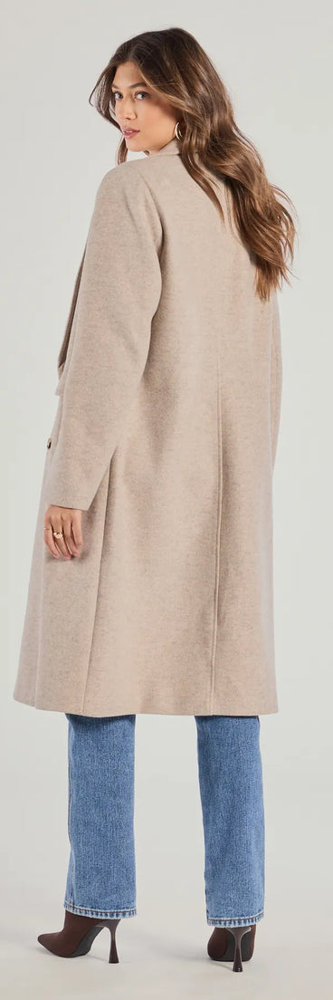 Refined Glamour Oversized Faux Wool Trench Coat