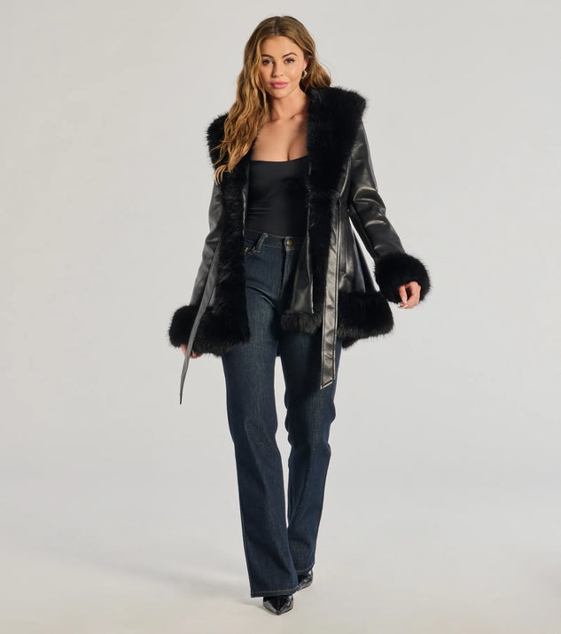 Muse Moment Faux Leather Trench Coat | Windsor