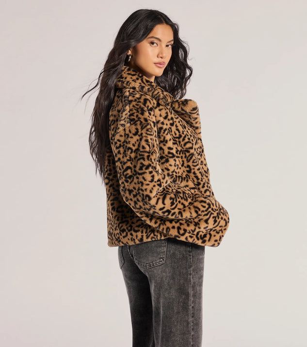 Luxe Glam Leopard Print Faux Fur Jacket | Windsor