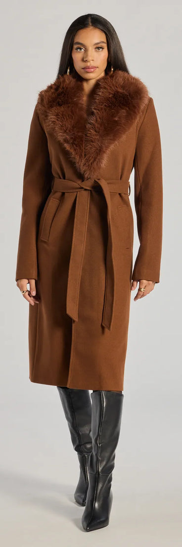 Lavish Layers Faux Wool Trench Coat