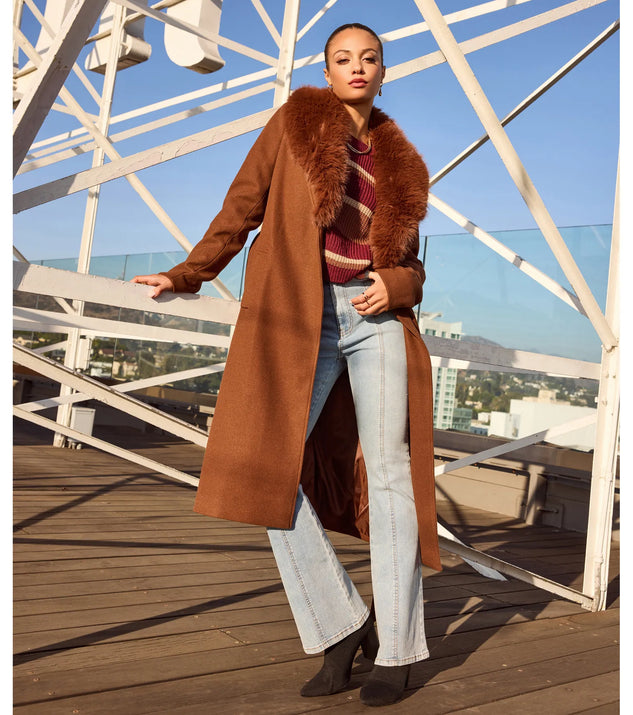 Lavish Layers Faux Wool Trench Coat | Windsor