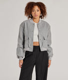 
Upgrade your style game for 2025 with the Cool Girl Energy Faux Wool Bomber Jacket in heather, perfect for any fashion-forward wardrobe.