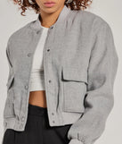 
Upgrade your style game for 2025 with the Cool Girl Energy Faux Wool Bomber Jacket in heather, perfect for any fashion-forward wardrobe.