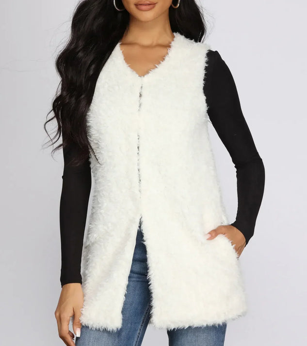 Pretty And Posh Faux Fur Vest | Windsor