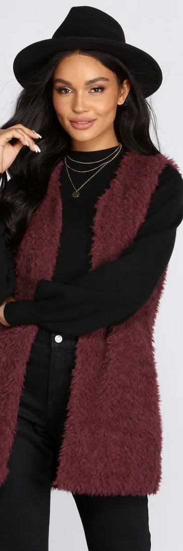 Pretty And Posh Faux Fur Vest