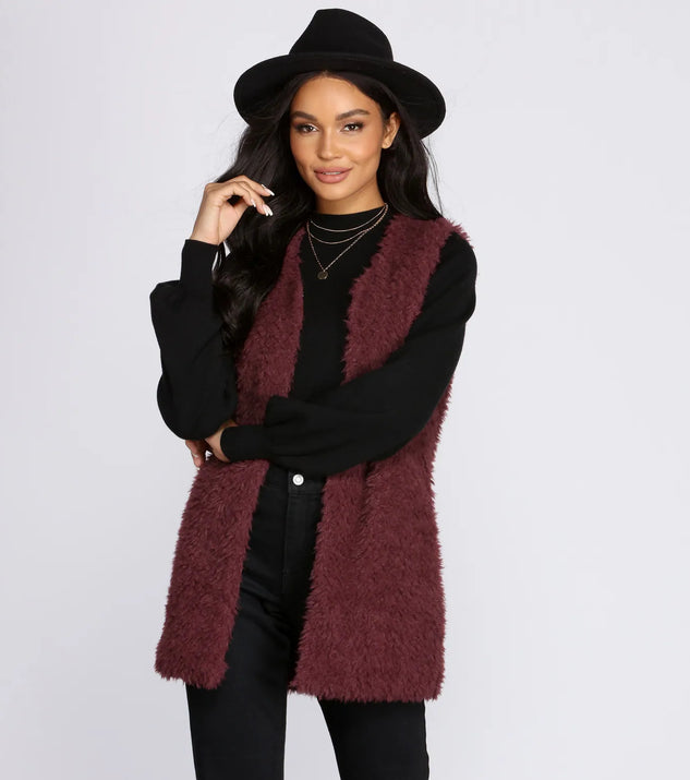 Pretty And Posh Faux Fur Vest