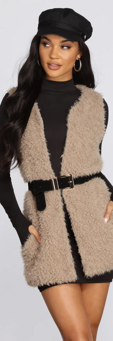 Pretty And Posh Faux Fur Vest