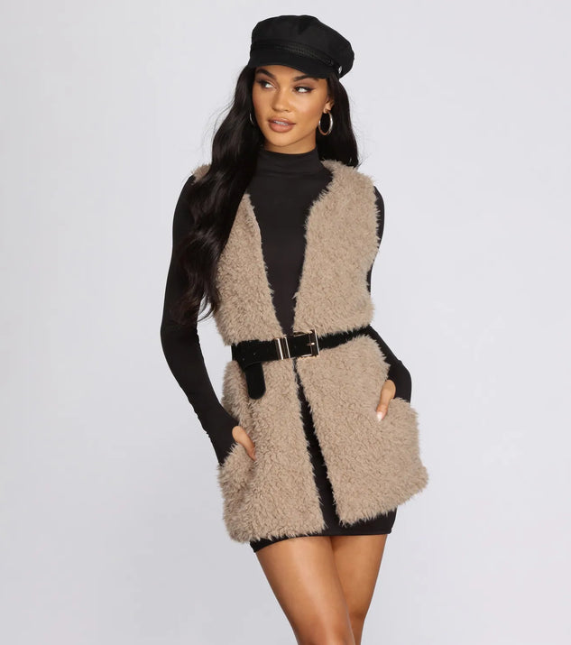 Pretty And Posh Faux Fur Vest | Windsor