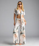 Mornings In Tulum Tropical Tie-Front Crop Top