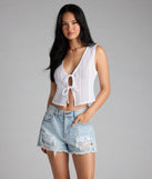 Cool It Tie Front Crochet Vest
