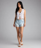 Cool It Tie Front Crochet Vest