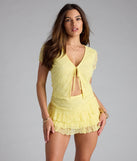 Summer Approved Sheer Lace Tie-Front Top