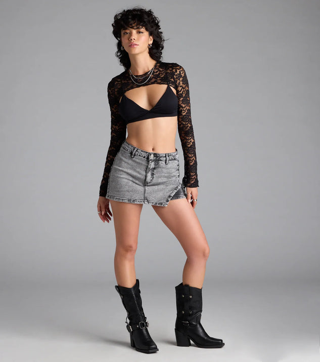 Forever Femme Lace Long Sleeve Sweater Topper | Windsor