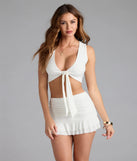 Sleek And Sultry Tie Front Crop Top