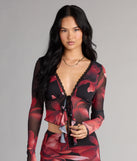 Complete your look with the Soft Serve Floral Ruffle Tie-Front Top, a trendy top that’s ready to pair with anything in your fall rotation.