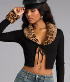 Wild Chic Leopard Removable Faux Fur Cardigan