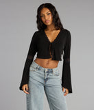 Whisper Lace Tie Front Top