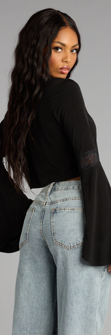 Whisper Lace Tie Front Top