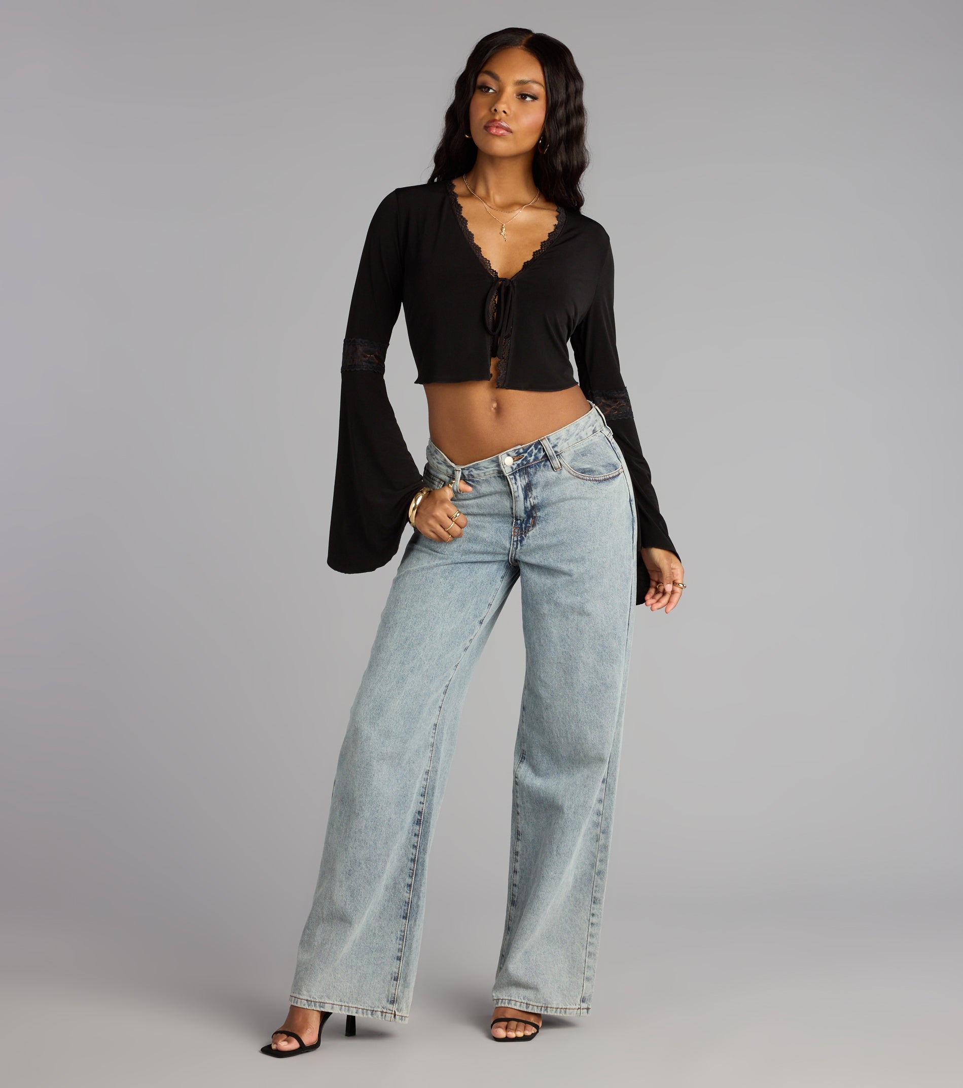 Whisper Lace Tie Front Top | Windsor