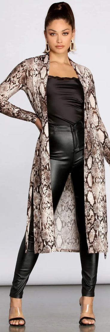 Slay All Day In Snake Print Duster