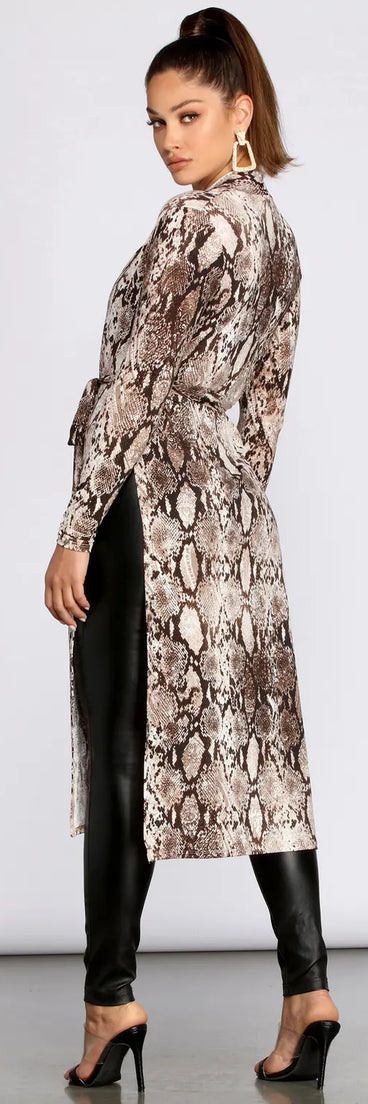 Slay All Day In Snake Print Duster