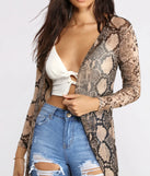 Snake Long Sleeve Mesh Duster