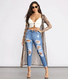 Snake Long Sleeve Mesh Duster
