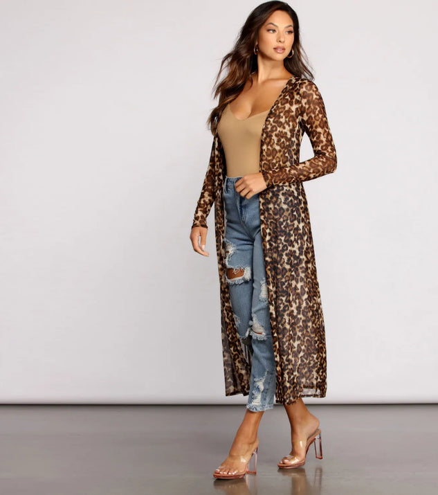 Fierce Instincts Mesh Long Duster