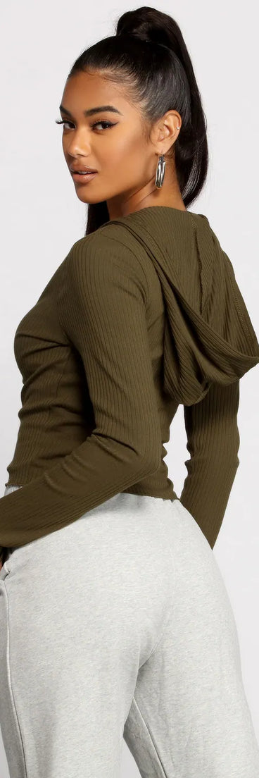 Frilled and Flirty Ribbed Cardigan