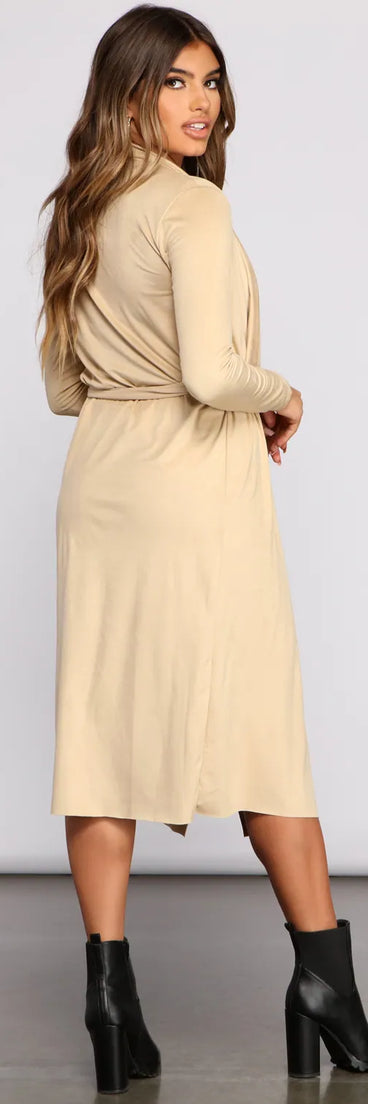 On The Town Suede Trench