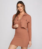 Casually Chic Ribbed Knit Cropped Jacket