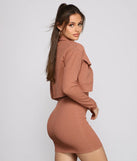 Casually Chic Ribbed Knit Cropped Jacket