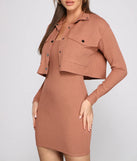 Casually Chic Ribbed Knit Cropped Jacket
