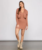 Casually Chic Ribbed Knit Cropped Jacket