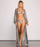 Make It Fierce Sheer Snake Print Duster