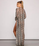 Make It Fierce Sheer Snake Print Duster