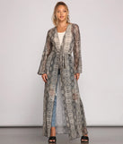 Make It Fierce Sheer Snake Print Duster