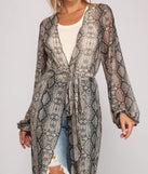 Make It Fierce Sheer Snake Print Duster