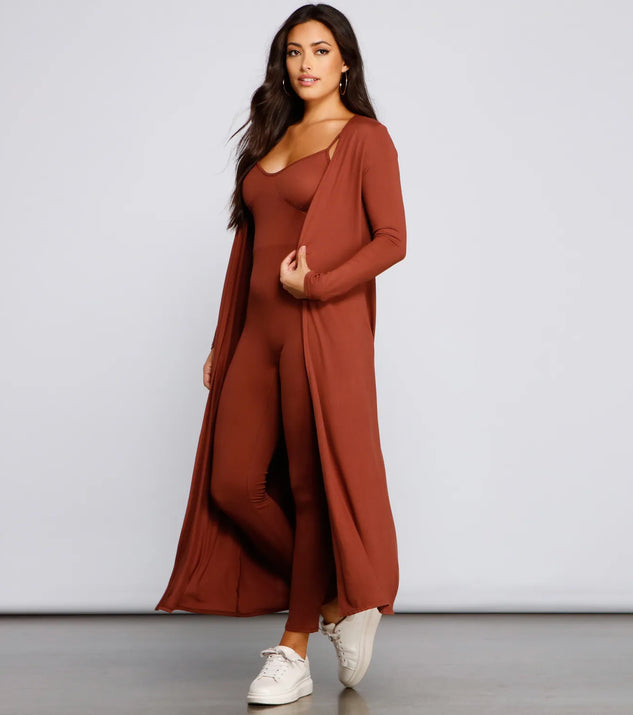 Classically Chic Brushed Knit Duster