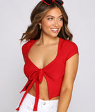 Essential Brushed Knit Tie Front Top
