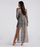 Sultry Slither Mesh Snake Print Duster