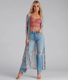 Spring Floral Long Sleeve Duster